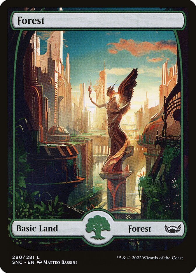 MTG Forest (280) Full Art ** Streets of New Capenna ** English (NM