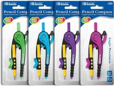 BAZIC Scale-Arm Compass w/ #2 Wood Pencil,Other Drawing Supplies