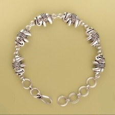 925 Sterling Silver Bracelet - Elephant Link Bracelet