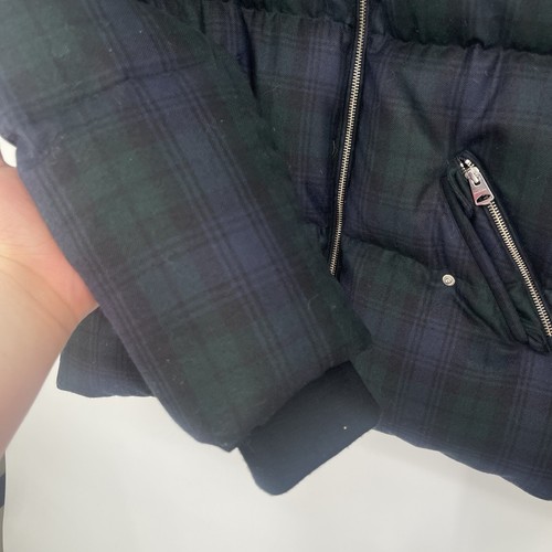 MACKAGE Green Blue Plaid Wool Down Jacket Sz large - Picture 3 of 9