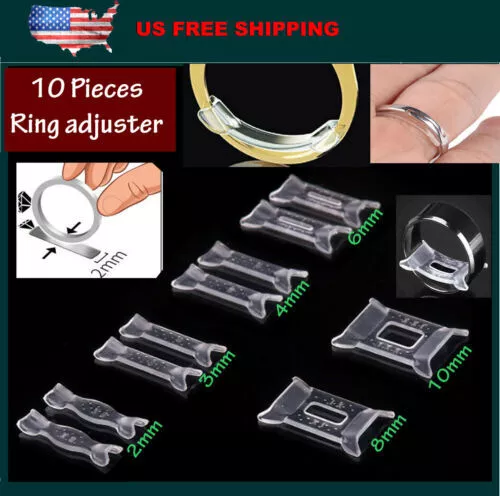 10PCS Ring Size Adjuster Invisible Clear Ring Sizer Jewelry Fit Reducer  Guard US