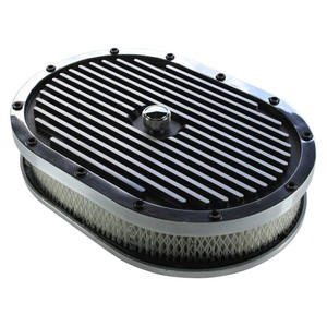 Air Cleaner 12 x 2 Oval Finned Black + Aluminium Suit ...