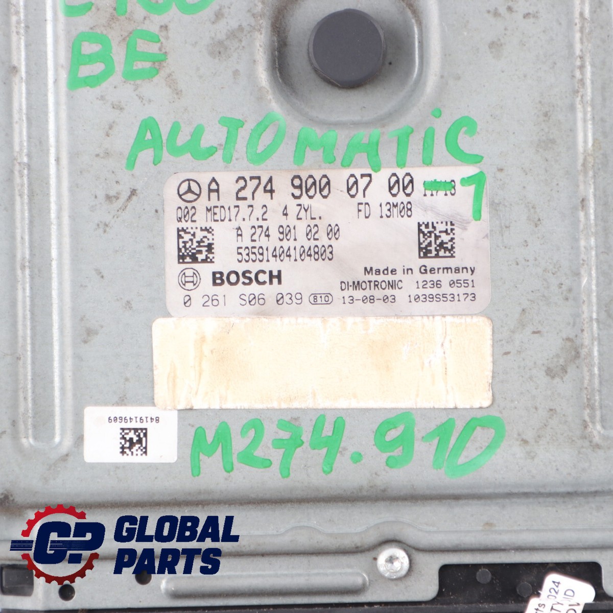 Mercedes W204 C180 BlueEFFICIENCY M274.910 Engine ECU Kit 