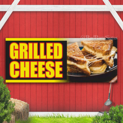GRILLED CHEESE Deep Fry Sub Burger Buffet Bar Indoor Outdoor Banner Sign