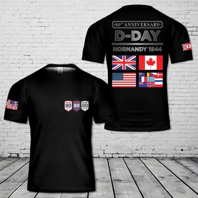 D-Day Normandy 1944 Flags 3D T-Shirt