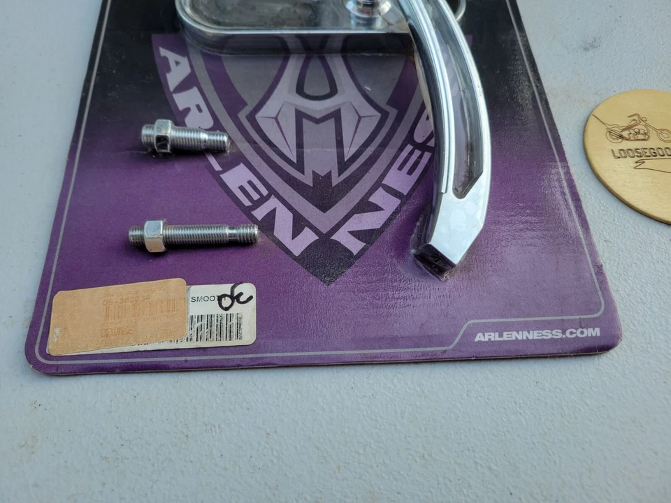 Nuevo Para 65+ Harley Davidson Arlen Ness Espejo Honda Cromo Suave Billet AN Foto 3 de 4