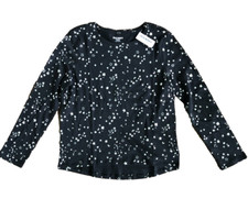 Old Navy Girls Black Stars Long Sleeve T-Shirt Size Large 10/12 A6 