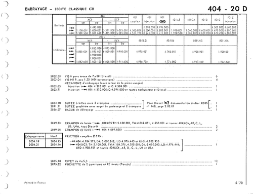 Disque (friction) 215 mm d'embrayage Peugeot D4BD 403 D 2ème montage 404 ->M1968 - Picture 4 of 4