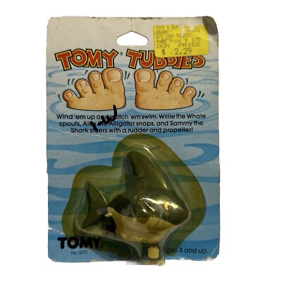 Tomy Tubbies Sammy the Shark Wind up toy 1983 No.6512 Bath tub play 