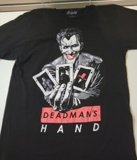 Batman Joker Dead Man's Hand Graphic DC Comics Black T-Shirt Size Medium