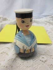 ok. 1975 radziecki marynarz - ręcznie malowana stolarka na pamiątkę CCCP