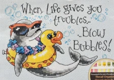 NEW Dimensions Cross Stitch Kit Unopened NOS Dolphin Duck Bubbles Summer 6987