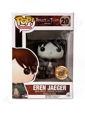 Funko Pop! Attack on Titan 20 Eren Jaeger Black White Bait NIB RARE  HTF