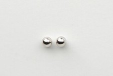 14k White Gold Ball stud earrings with screw back round High Polish