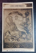 vtg postcard Timgad Algeria mosaic Triomphe Nereid Salle Albert Ballu art unpost