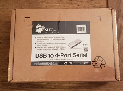 SIIG USB to RS-232 Serial Converter USB To 4 Port Serial Part # JU-HS4011-S2 NEW