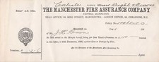 THE MANCHESTER FIRE ASSURANCE COMPANY, Logo 1893 J.K. Brown Premium Receipt 48777