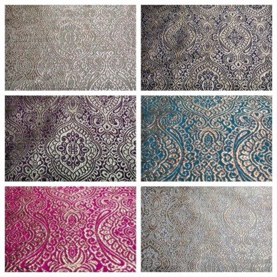 £7,50 Gold dekorativer Lurex indischer Banarsi Brokat Stoff 52'' breit MA874