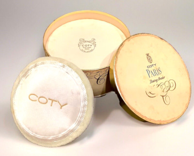 Vintage''Paris'' Dusting Powder w/Puff Vintage Metal/Cardboard Box COTY unused new