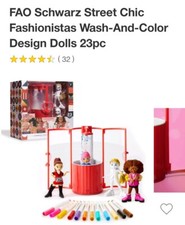 FAO Schwarz Street Chic Fashionistas Wash-And-Color Design Dolls 23 Pc