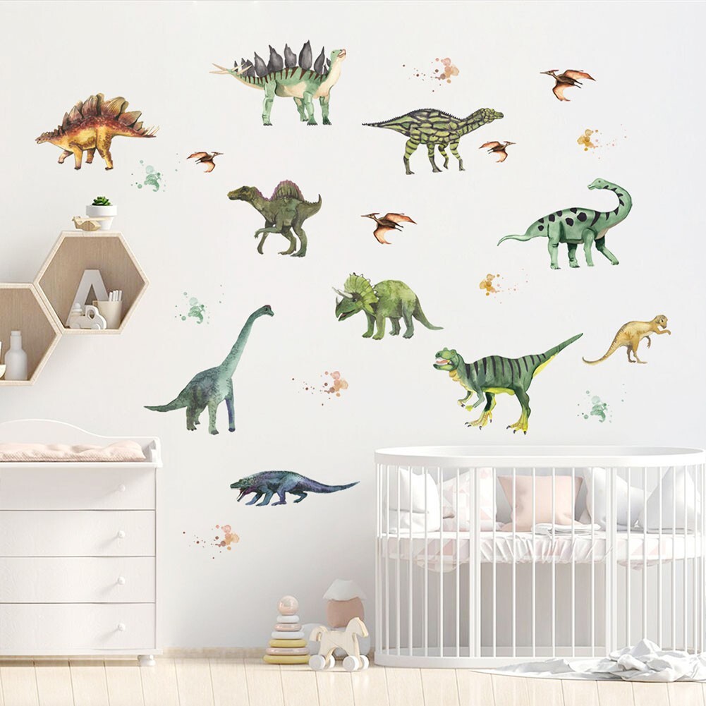 Adhesive Cartoon Dinosaur Wall Decals Easy Decor Solution for Any Room