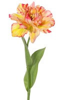 Artplants Kunst Papageientulpe Stefanie, Gelb-Pink, 65Cm, Ø13Cm