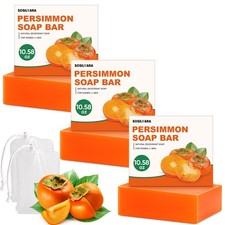 3 Pcs 100g Persimmon Soap Bar for Old People Smell Natural Refreshing Body Cle