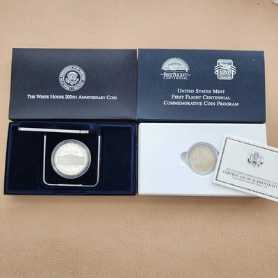 1992  The White House 200 Anniversary 90% Silver  2003 P 50c PROOF FIRST FLIGHT