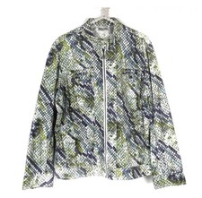 Chico's Moto Jacket Size 3 Coat Animal Print Snakeskin Front Zip Pockets Fall