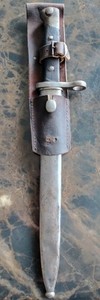 ORIGINAL ANTIQUE M1895 CHILEAN MAUSER KNIFE BAYONET AND SCABBARD WITH LEATHER 