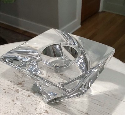Clear Orrefors Sweden ''Tornado'' Twist Crystal Votive Candle Holder