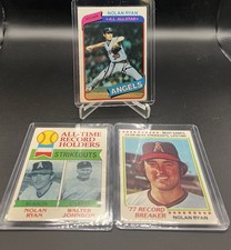 Topps 1978 Nolan Ryan Angels Card Lot | Record Holders+1980 Topps All-star | 3 