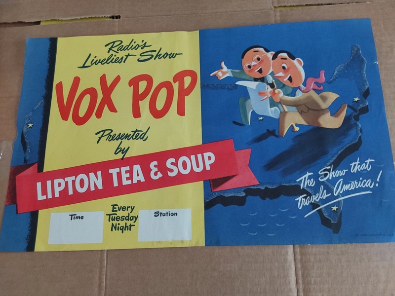Vintage 1940s Lipton Soup Advertising Store Posters Lot Of 3