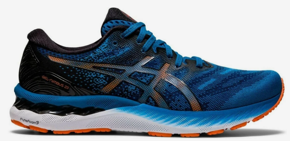 ASICS Men Gel Nimbus 23 Knit Running Shoes Reborn Blue/Black/Knit 9.5 M ASICS Gel-Nimbus(R) 23 Knit Reborn Blue/Black 9.5 D (M  main image 4