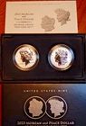 2023-S Reverse Proof Morgan and Peace Dollar 2pc Set .999 Silver. OGP & COA
