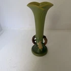 1948 Roseville Art Pottery APPLE BLOSSOM  7.5" Green Brown Bud Vase #379-7