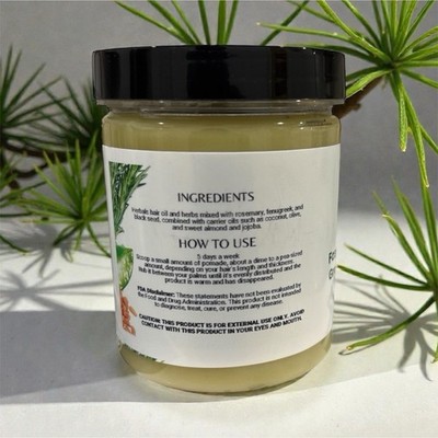 Homemade Herbal Hair Pomade Rosemary, Fenugreek, Black Seed, Coconut, Olive, Al 