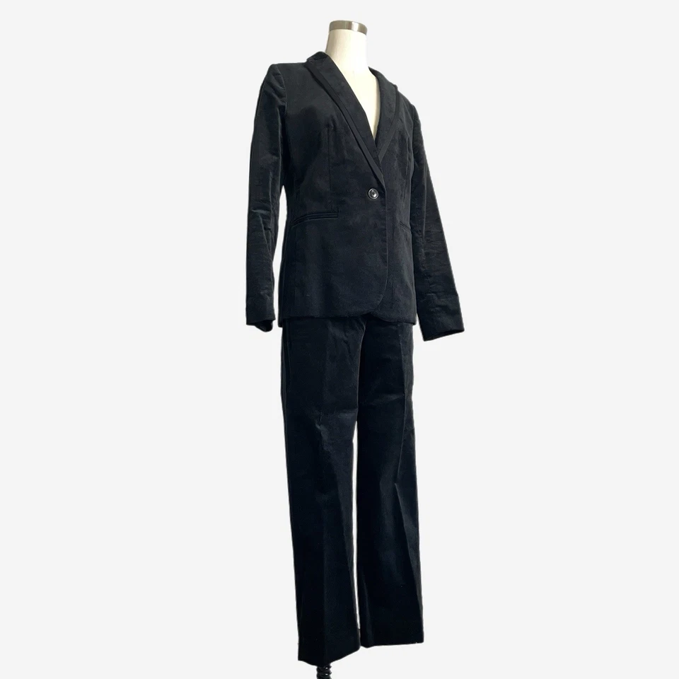 Jcrew Factory Nuevo con Etiquetas Negro Terciopelo Un Botón Blazer Pantalones Traje Vacaciones Corpcore 4/6 Foto 2 de 4