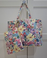 Accessorize Large Floral Summer Tote Bag & Pouch New With Tags!!