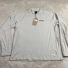 Balega Pullover Mens 3XL Gray Pressio Half Zip Long Sleeve Athletic Shirt Eco