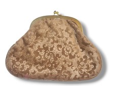 Vintage Grazia Florence Italy Embossed Velvet Kiss Lock Coin Purse