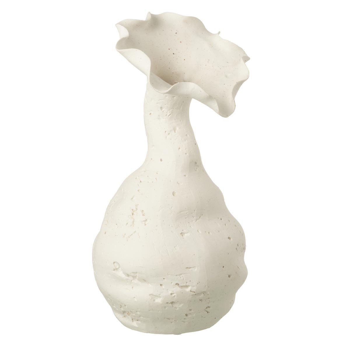 Vase en céramique Helix blanc de 38cm pour décoration d'intérieur moderne