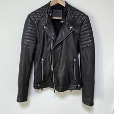 All Saints Sarls Biker Jacket Men’s XS Black Sheepskin Leather