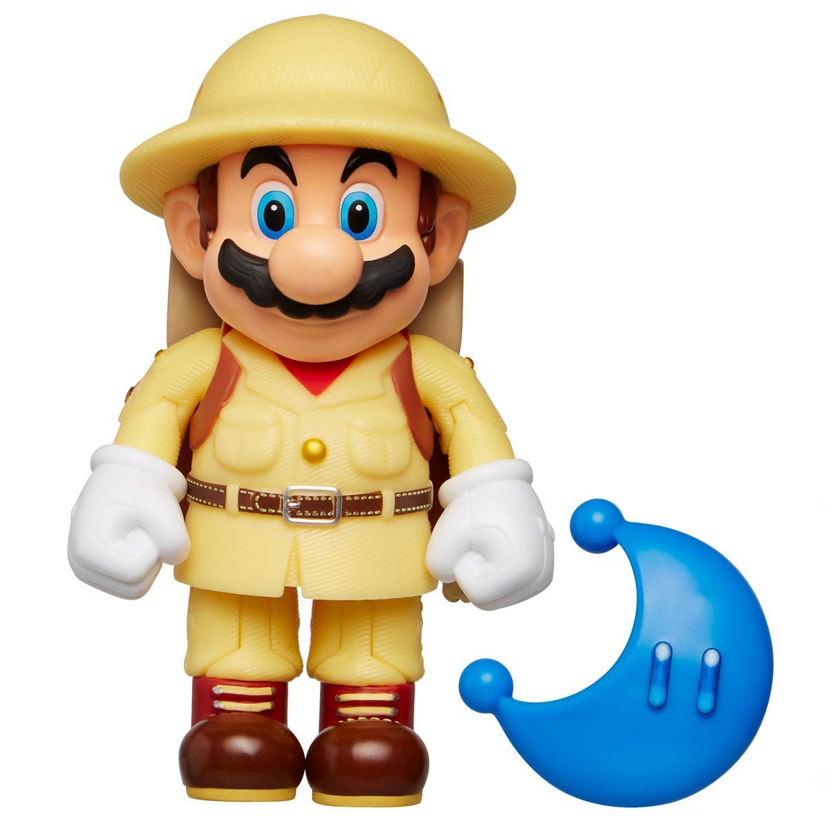 Nintendo Super Mario Explorer Mario 4” Articulated Figure with Blue Power Moon