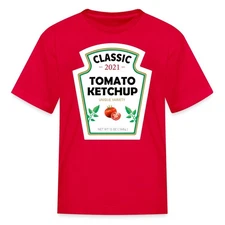 Tomato Ketchup Costume Funny Couples Costumes Halloween Kid's T-Shirt