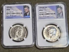 1965+1966 KENNEDY HALF DOLLARS  40% SILVER NGC MS64 & SMS-64