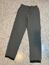 Vintage 90 s CALIVN KLEIN Striped Pajama Pants Large Green/Gray