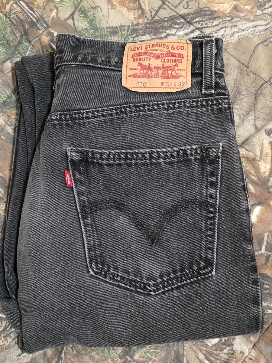 Vintage levi's jeans mens relaxed fit black cotton denim 80s-90s