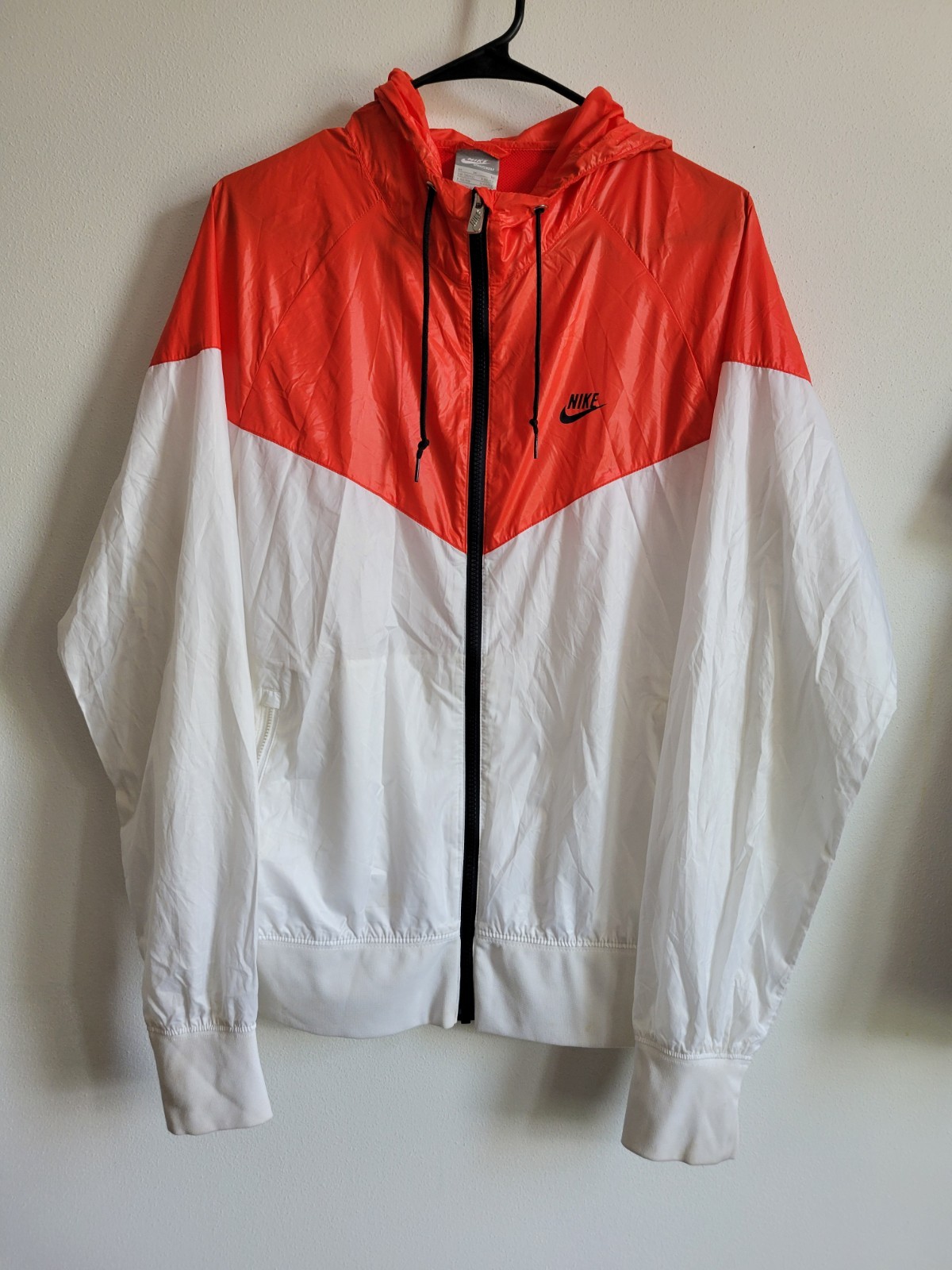 SACAI X NIKE Felpa a vento Nike vintage anni 90 softshell arancione bianco colorblock uomo Lrg
