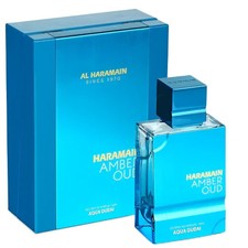 Al Haramain Amber Oud Aqua Dubai Men EDP Sp 3.4 oz cellophane damaged